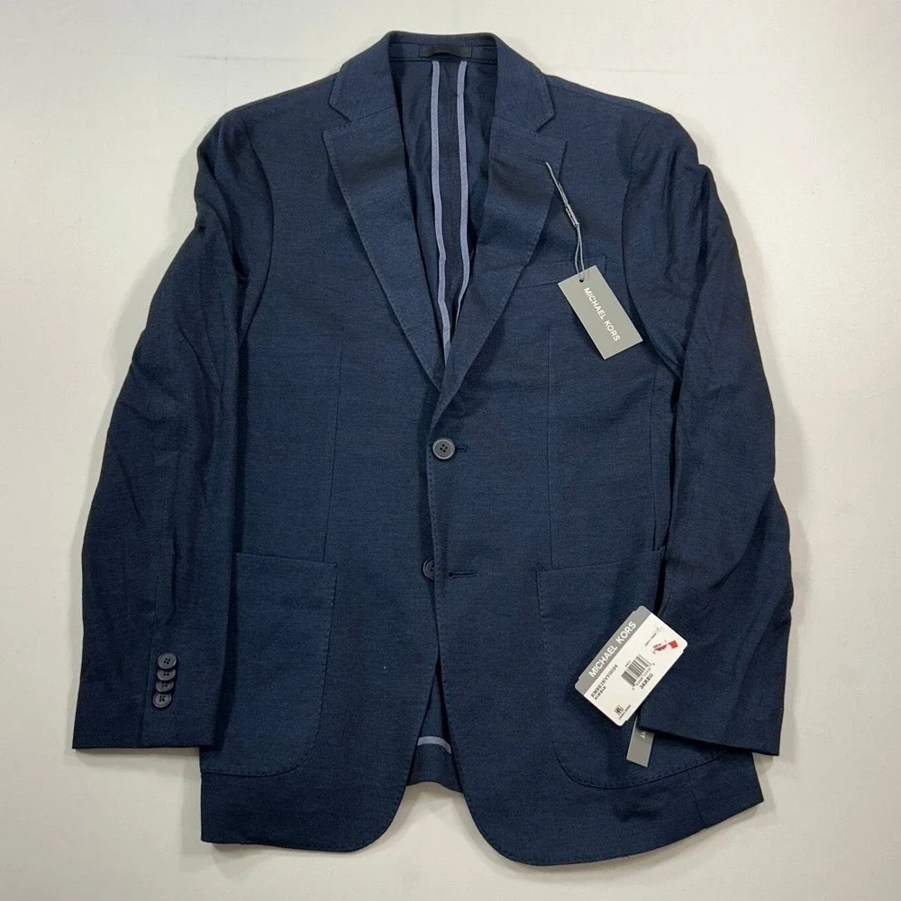 Michael Kors Kimble Sport Coat Mens 36R 36 Navy Blue Modern-Fit Blazer $295‎ NEW